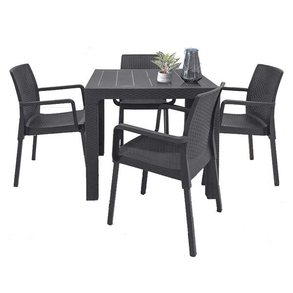 Napoli 5-Piece Dining Set-Anthracite, Rainbow Outdoor, Mfr#: RBO-NAPOLI-ANT-5DA